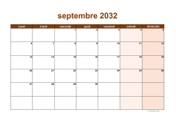 calendrier septembre 2032 06