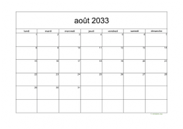 calendrier août 2033 05
