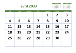 calendrier avril 2033 03
