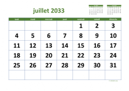calendrier juillet 2033 03