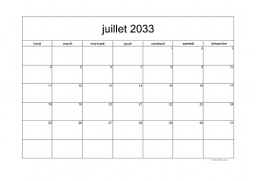 calendrier juillet 2033 05