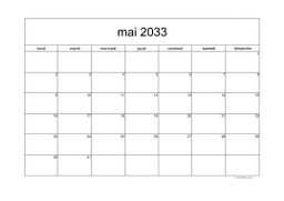 calendrier mai 2033 05