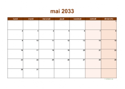 calendrier mai 2033 06