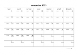 calendrier novembre 2033 01