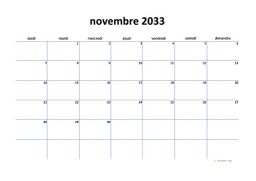 calendrier novembre 2033 04
