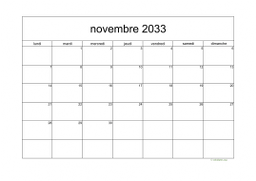 calendrier novembre 2033 05