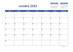 calendrier octobre 2033 02