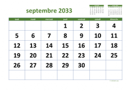calendrier septembre 2033 03