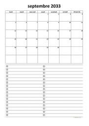 calendrier septembre 2033 07