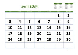 calendrier avril 2034 03