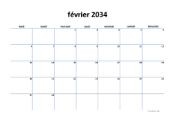 calendrier février 2034 04