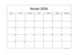 calendrier février 2034 05