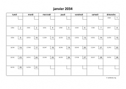 calendrier janvier 2034 01