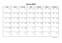 calendrier février 2035 01