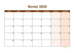 calendrier février 2035 06