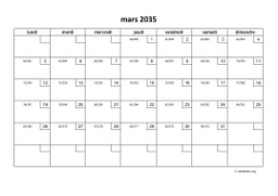 calendrier mars 2035 01