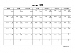 calendrier mensuel 2037 01