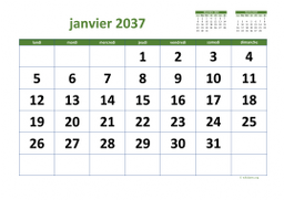 calendrier mensuel 2037 03