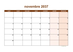 calendrier novembre 2037 06