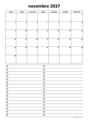 calendrier novembre 2037 07