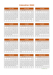 calendrier annuel 2043 06