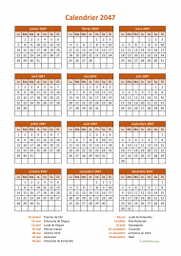 calendrier annuel 2047 07