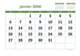 calendrier mensuel 2048 03