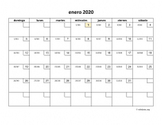 calendario mensual 2020 01