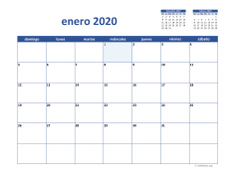 calendario mensual 2020 02