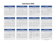 Calendario de México del 2020 04