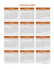 Calendario de México del 2020 06