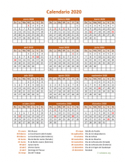 Calendario de México del 2020 07