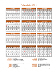 Calendario de México del 2021 07