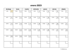 calendario mensual 2023 01