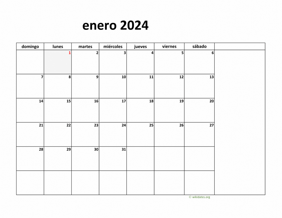 Calendario de México del 2024 con los días festivos