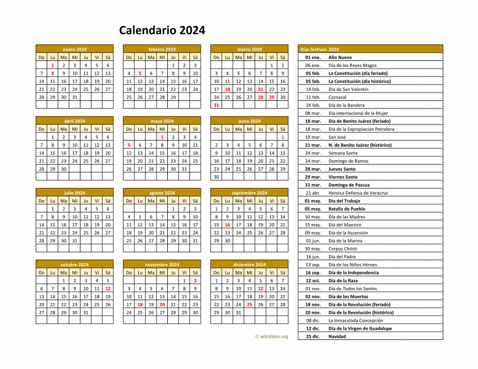 Calendario Festivos 2024 New Latest Famous Printable Calendar for