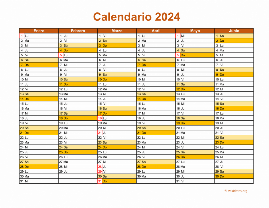 Calendario de México del 2024 con los días festivos | WikiDates.org