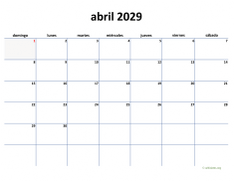 calendario abril 2029 04