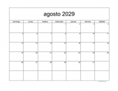 calendario agosto 2029 05