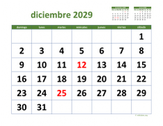 calendario diciembre 2029 03