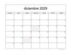 calendario diciembre 2029 05