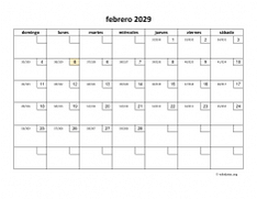 calendario febrero 2029 01