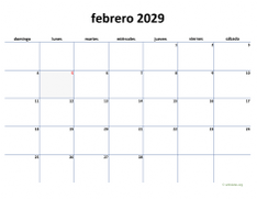 calendario febrero 2029 04