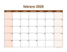 calendario febrero 2029 06