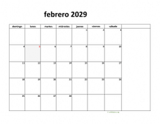 calendario febrero 2029 08