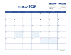 calendario marzo 2029 02