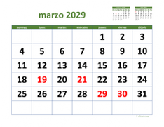 calendario marzo 2029 03