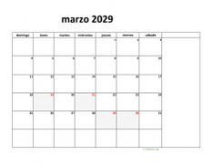 calendario marzo 2029 08