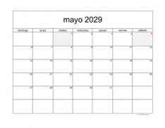 calendario mayo 2029 05
