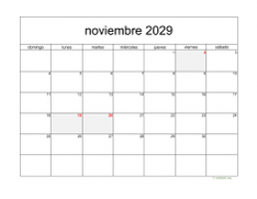 calendario noviembre 2029 05